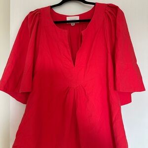 Pomander Place Salmon Flutter Sleeve Blouse